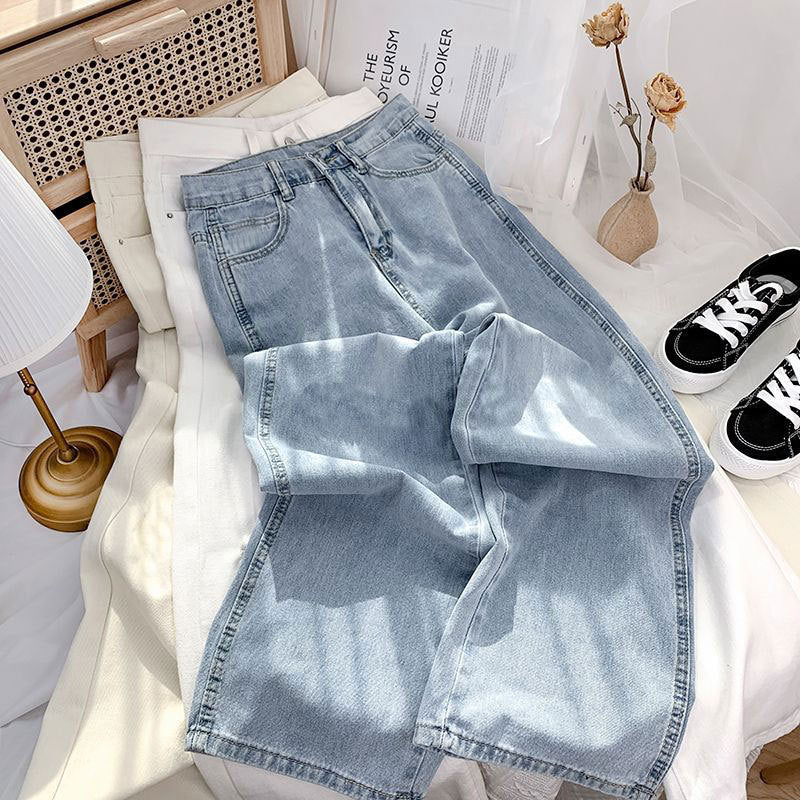 Pear-shaped Wide-leg Jeans For Women, New Spring Models For Women, Small Straight-leg Loose-fitting, High-rise Floor-length Pants