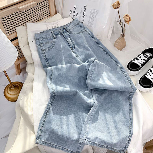 Pear-shaped Wide-leg Jeans For Women, New Spring Models For Women, Small Straight-leg Loose-fitting, High-rise Floor-length Pants